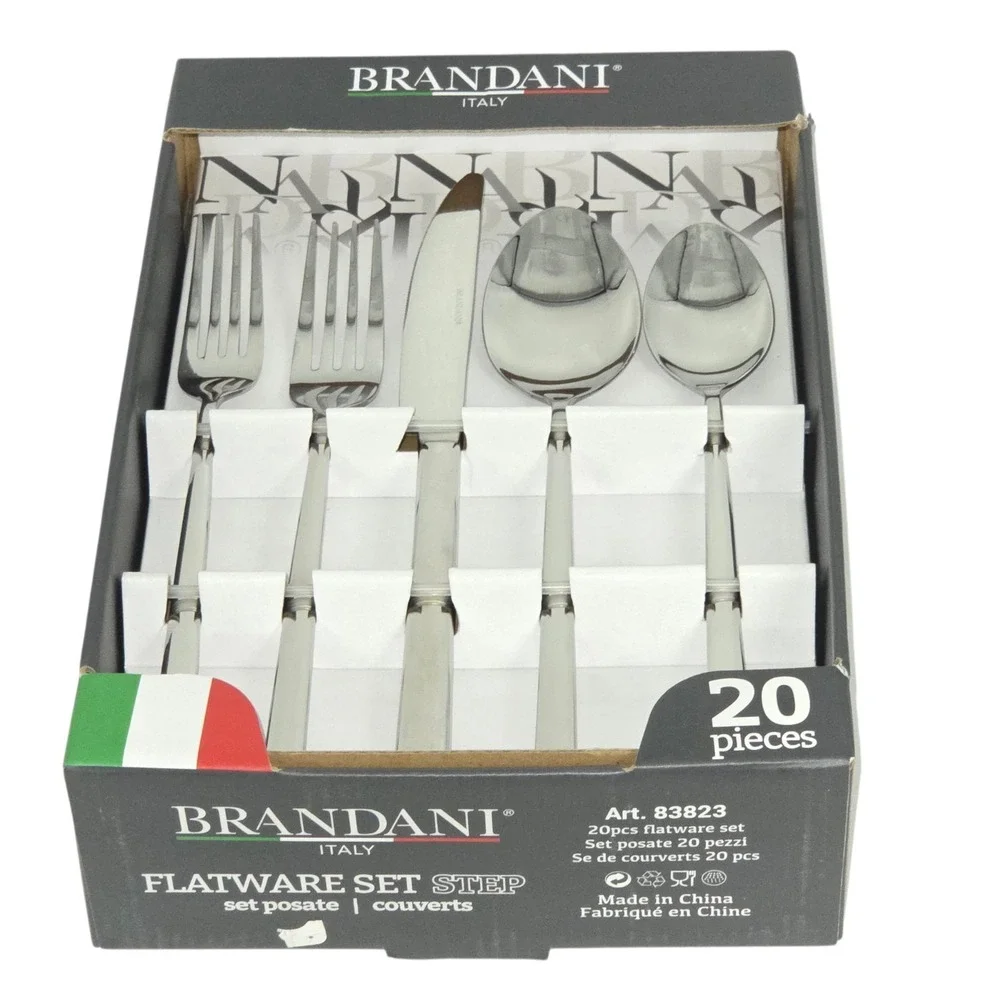 Brandani Italy 20-Piece Stainless Steel Flatware Silverware Set